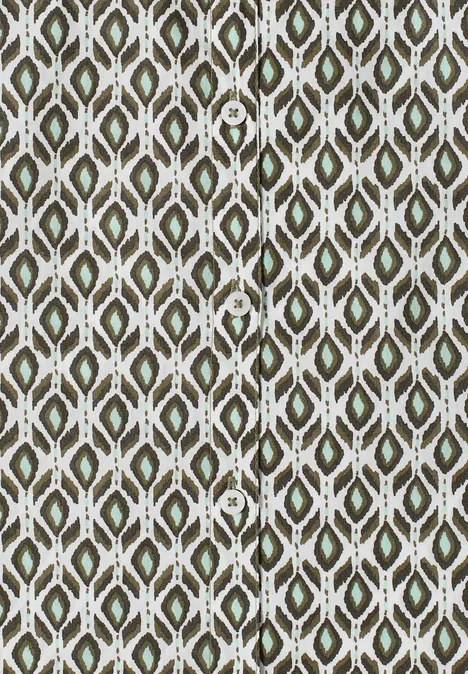 Kurzarm Bluse mit Minimal Print khaki