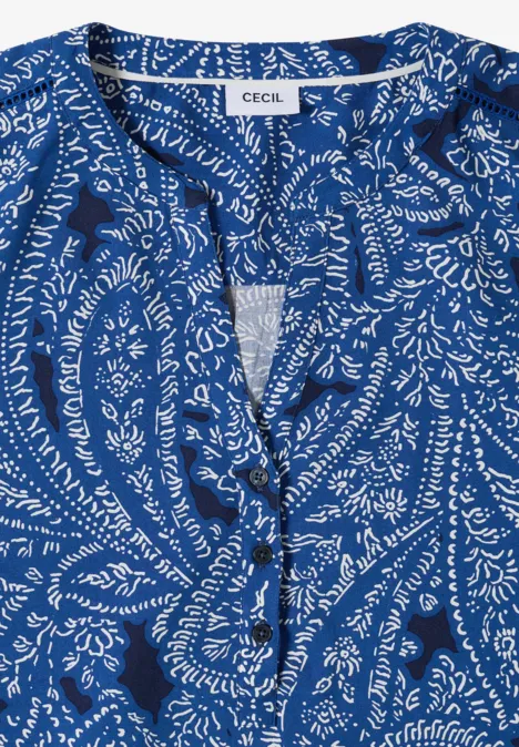 Kurzarm Bluse mit Paisley Print universal blue Kurzarm Bluse mit Paisley Print universal blue