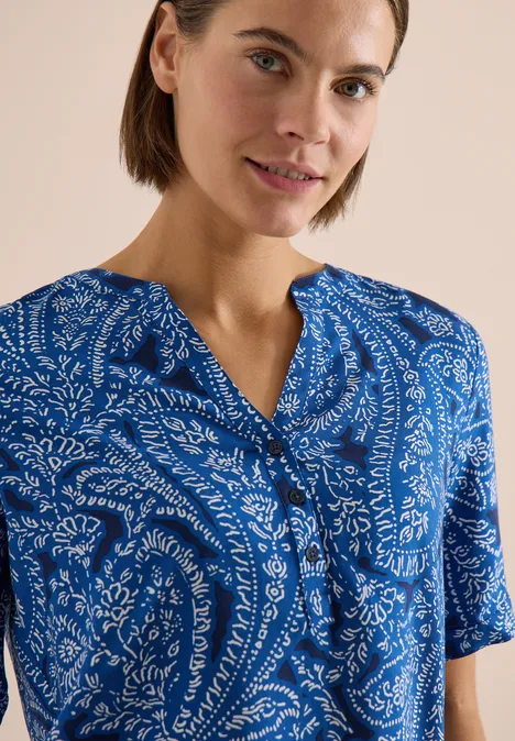 Kurzarm Bluse mit Paisley Print universal blue Kurzarm Bluse mit Paisley Print universal blue