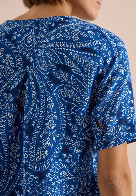 Kurzarm Bluse mit Paisley Print universal blue Kurzarm Bluse mit Paisley Print universal blue
