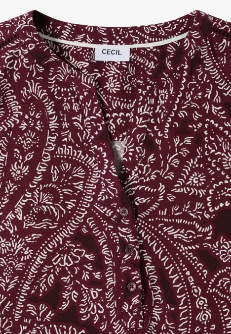 Kurzarm Bluse mit Paisley Print sweet grape red Kurzarm Bluse mit Paisley Print sweet grape red