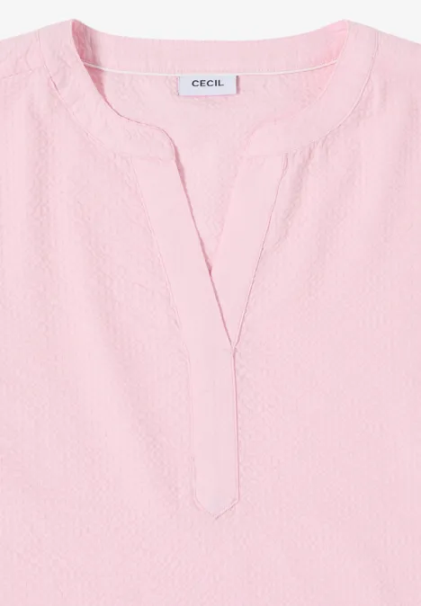 Dropped Shoulder Bluse in Seersuckerqualität light blush rose