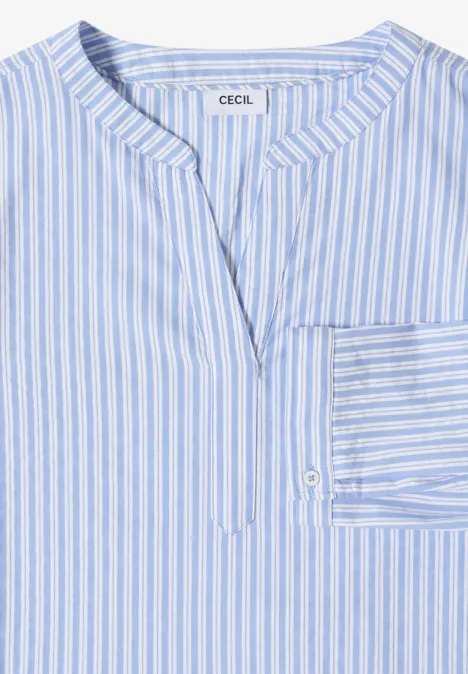 Blouse à manches longues en qualité seersucker blouse blue