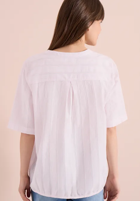 Blouse à col fendu et rayures light blush rose