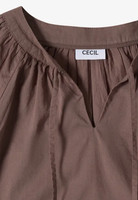 Bruine damesblouse met V-hals en CECIL-label