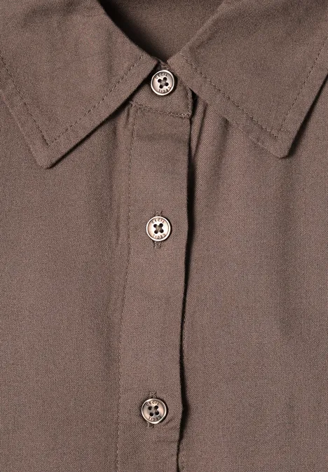 Langarm Hemdbluse mit Knopfleiste urban taupe Braunes Hemd mit Kragen und drei sichtbaren Knöpfen aus feinem Stoff.