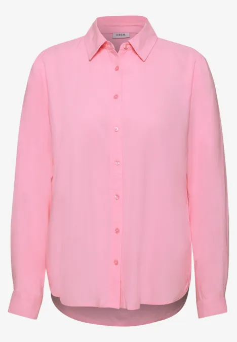 Langarm Hemdbluse mit Knopfleiste mellow rose Hellrosa Bluse mit klassischem Hemdkragen, Knopfleiste und langen Ärmeln.
