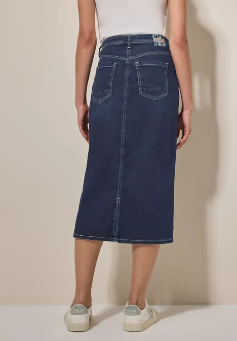 Midi Jeansrock Dark blue wash