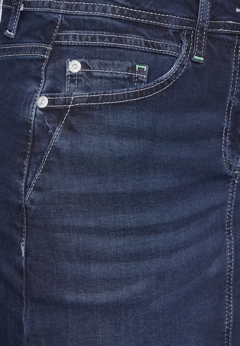 Midi Jeansrock Dark blue wash