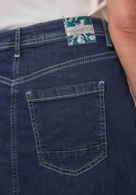 Midi Jeansrock Dark blue wash