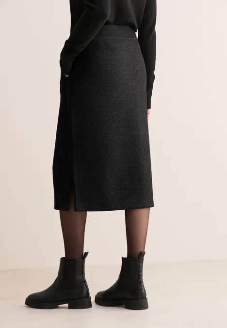 Rok met glitterdetails black melange