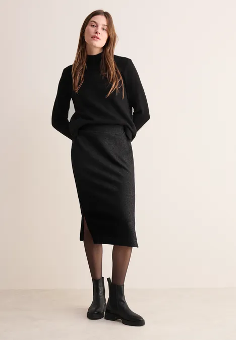 Rok met glitterdetails black melange