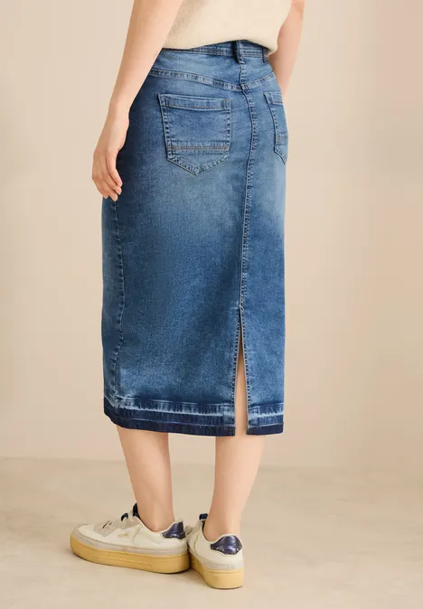 Midi-Jeansrock mid blue used wash