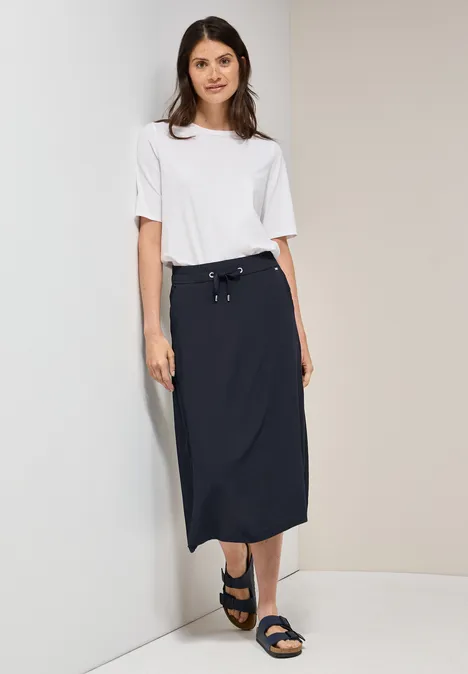 Crepe Rock in A-Linie universal blue