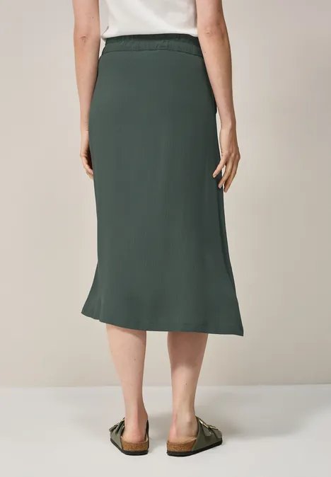 Crepe Rock in A-Linie dark balmy khaki