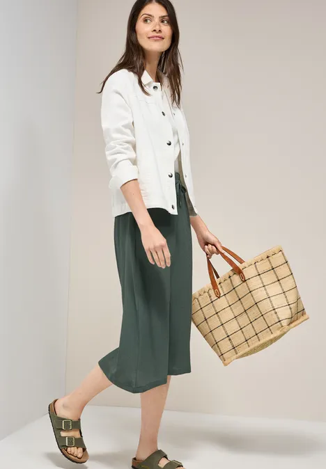 Crepe Rock in A-Linie dark balmy khaki