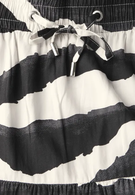 Maxi-Rock mit Zebra Print volcanic grey