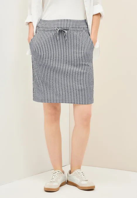 Gestreifter Seersucker Rock urban navy blue