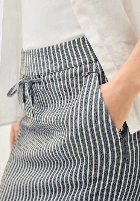 Gestreifter Seersucker Rock urban navy blue