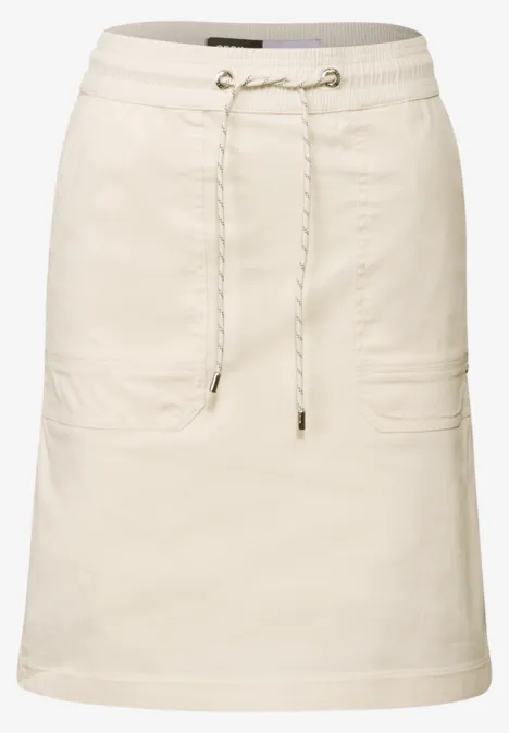 Jupe à fines rayures light beige