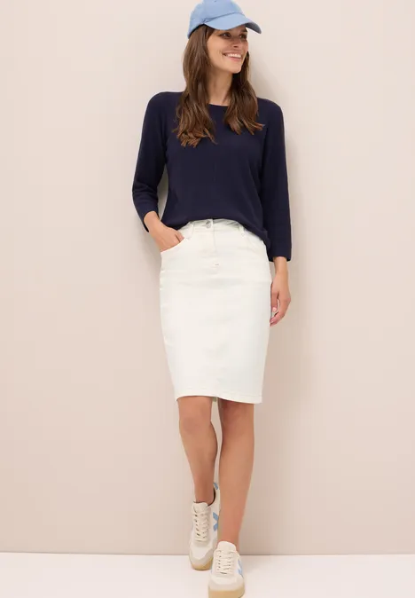 Denim rok light beige