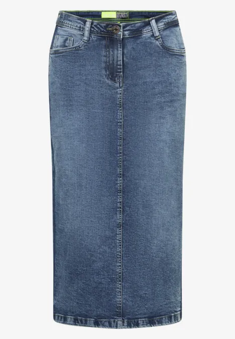 Jeansrock mit Galonstreifen light blue washed