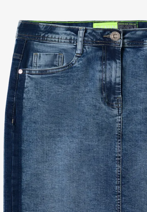Jeansrock mit Gallonstreifen light blue washed