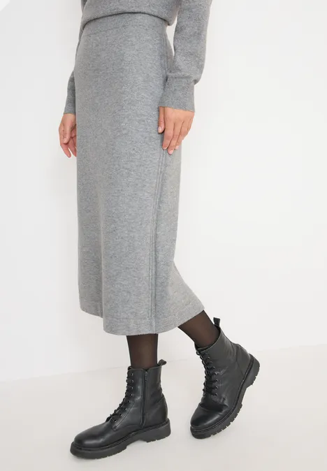 Rock mit Strukturdetails sporty grey melange