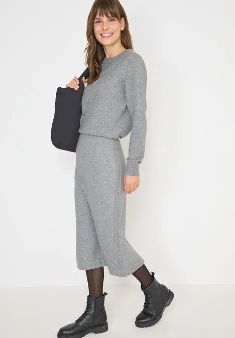Rock mit Strukturdetails sporty grey melange