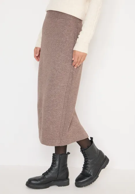 Rok met gestructureerde details chocolate mousse melange