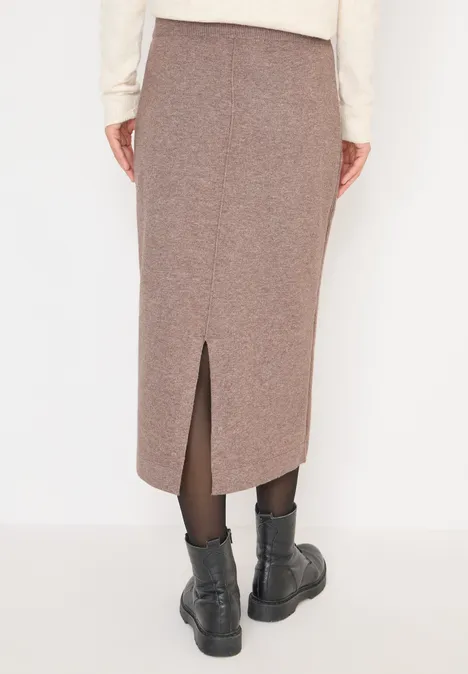 Rok met gestructureerde details chocolate mousse melange