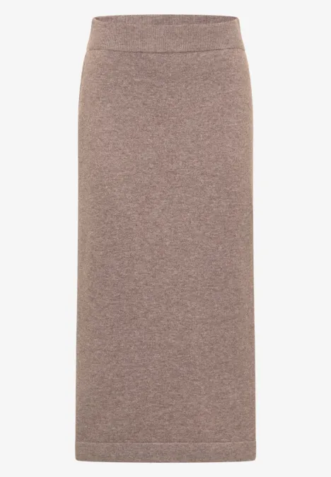 Rok met gestructureerde details chocolate mousse melange
