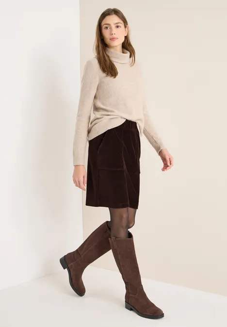 Corduroy rok tartufo brown