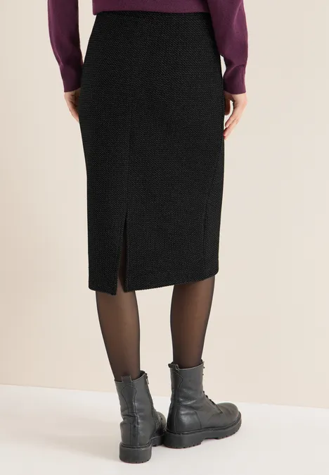 Midi satijnen rok Black