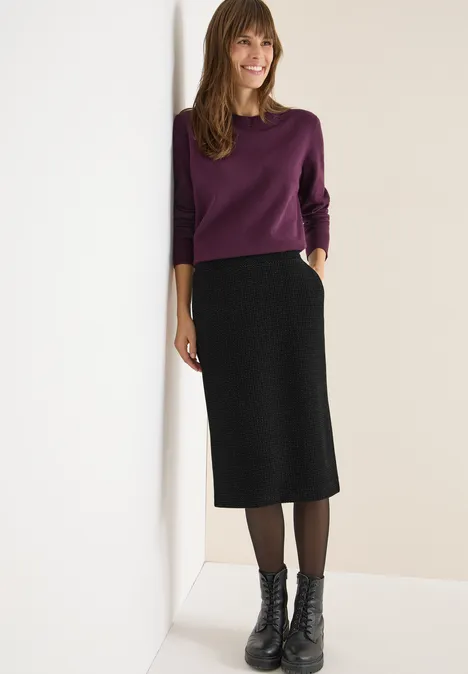 Midi satijnen rok Black