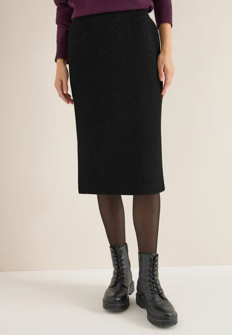 Midi satijnen rok Black