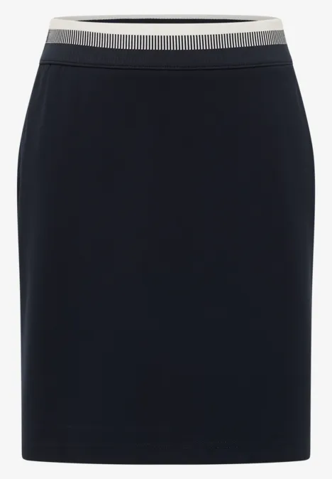 Knielange rok met taillebanddetail universal blue
