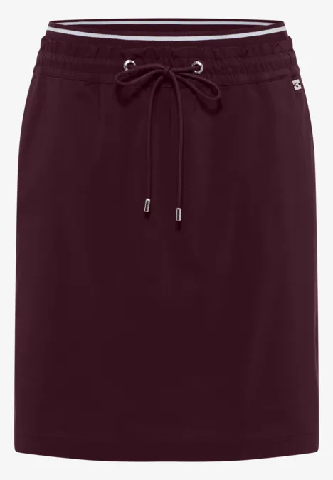 Knielanger Rock mit Streifendetail grape red