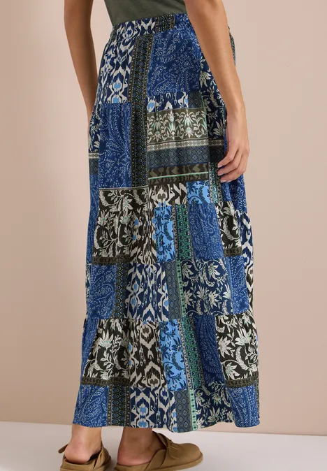 Midirok met grafisch patroon universal blue