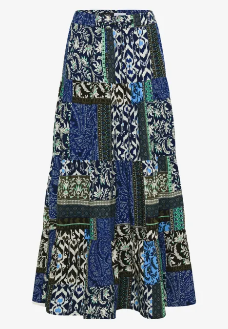 Midirok met grafisch patroon universal blue