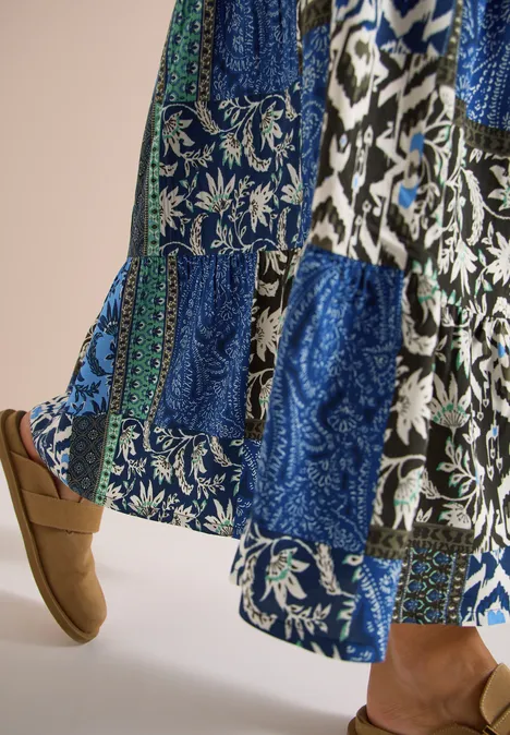 Midirok met grafisch patroon universal blue