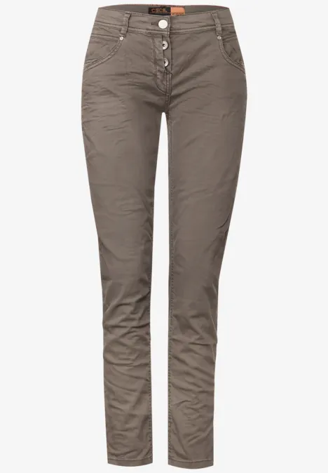 Loose fit broek sporty taupe