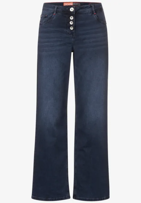 Loose Fit Culotte Jeans dark blue black washed