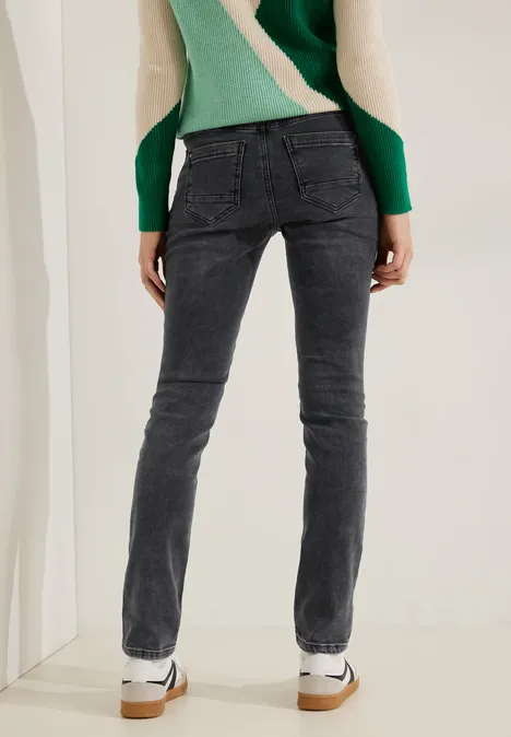 Cosy Slim Fit Thermo Jeans black used wash