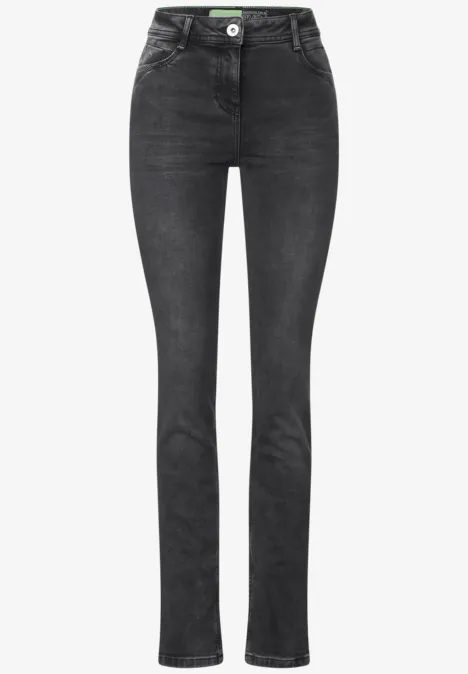 Cosy Slim Fit Thermo Jeans black used wash