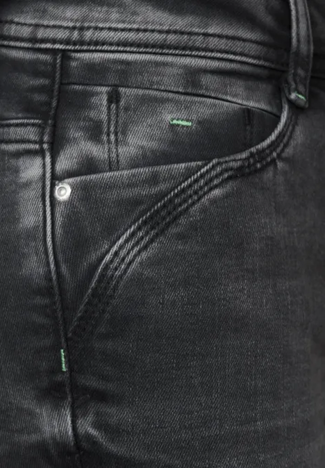 Cosy Slim Fit Thermo Jeans black used wash