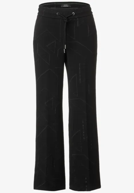 Loose Fit Jacquard Culotte Black
