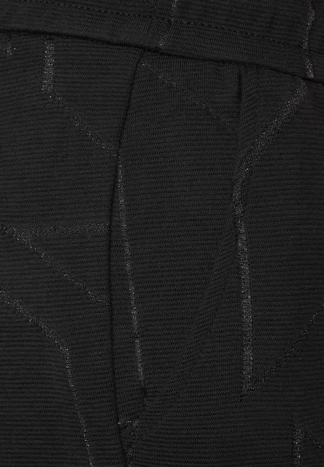 Loose Fit Jacquard Culotte Black