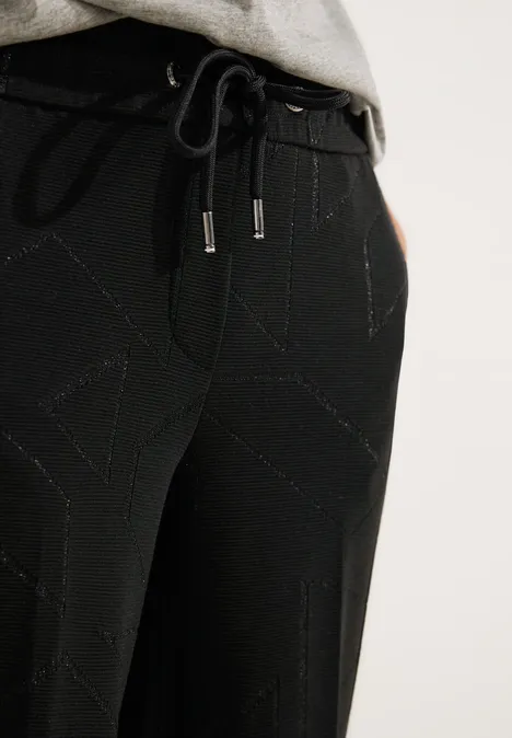 Loose Fit Jacquard Culotte Black