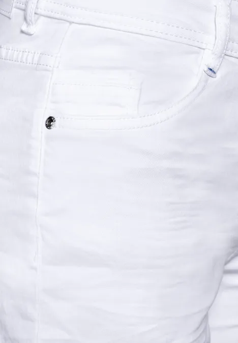 Loose Fit Culotte Jeans White